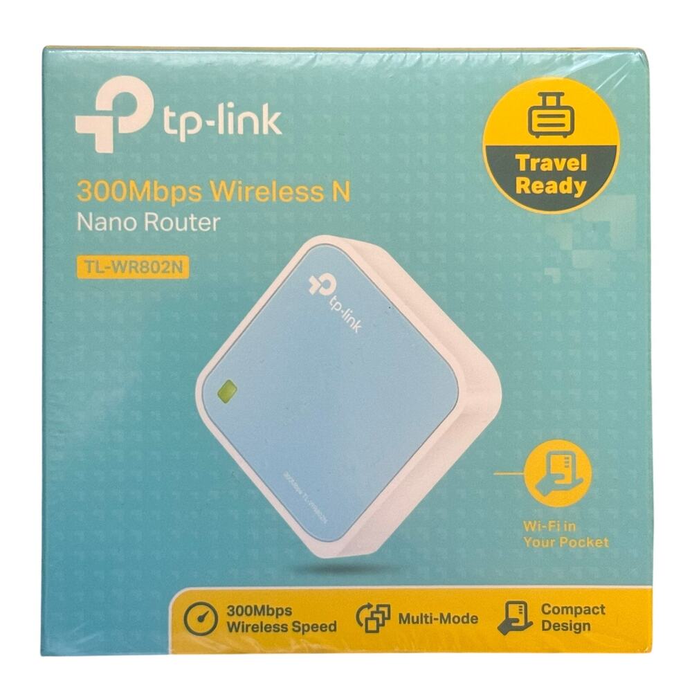 TP-LINK TL-WR802N 300Mbps Wireless N Portable Nano Travel Router New Sealed